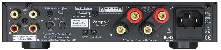 Parasound Z Amp v.3 rear_black.webp