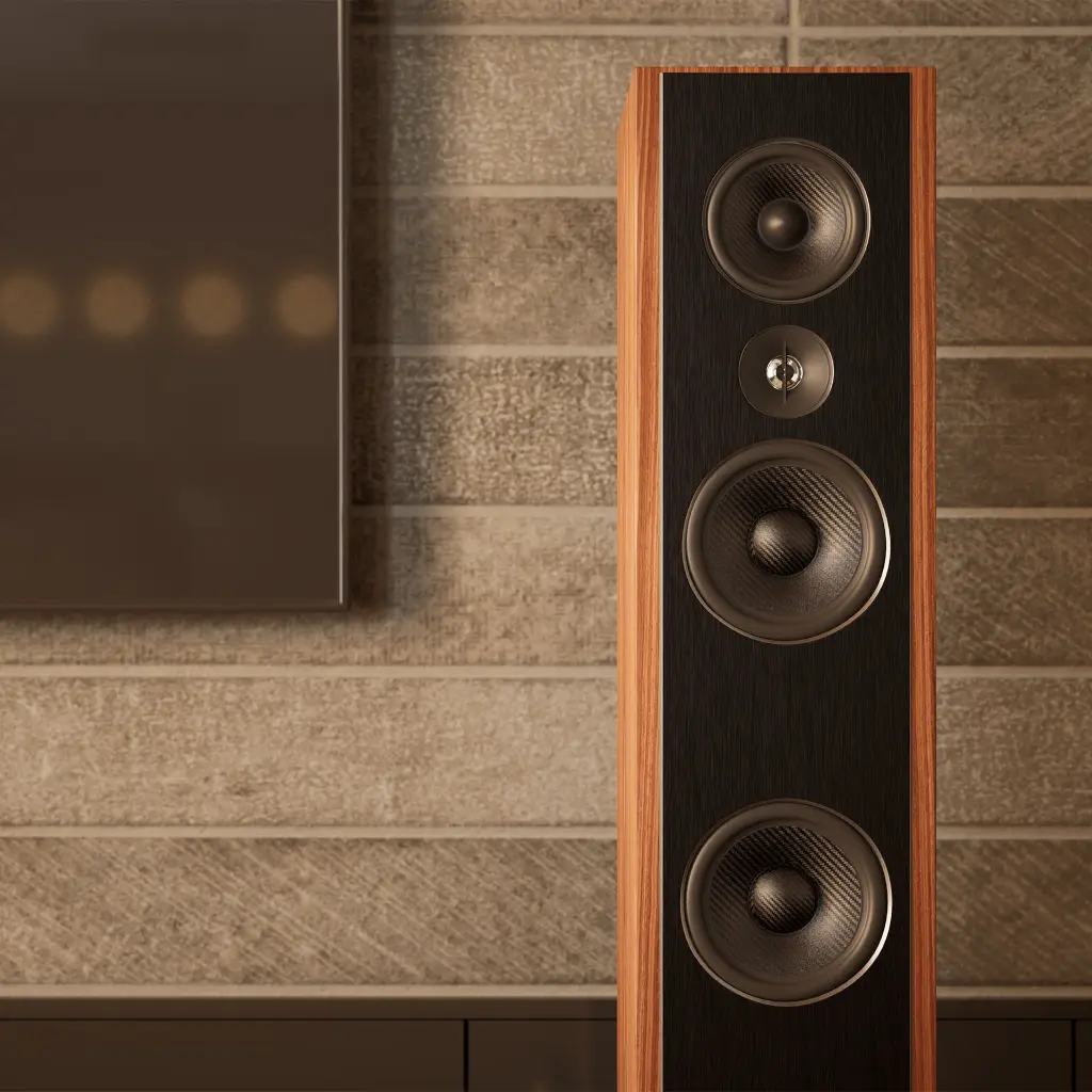 PSB Synchrony T600_living room grille off walnut.webp